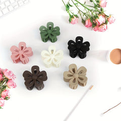 6pcs Cartoon Flower Hair Claw Clip Matte Banana Clip
