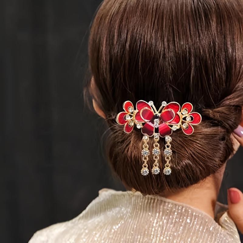 Rhinestone Butterfly Hair Claw Metal Hairpins