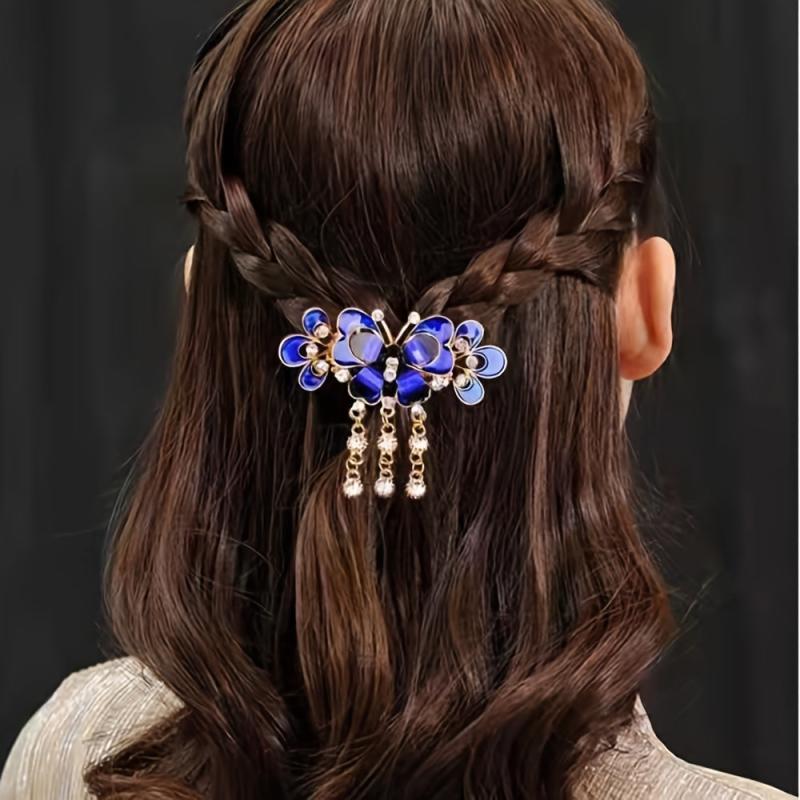 Rhinestone Butterfly Hair Claw Metal Hairpins