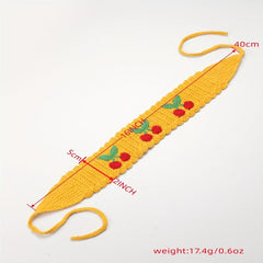 Bohemian Style Crochet Cherry Knitting Hair Band for Female