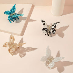 Y2K Acetate Butterfly Hair Claw Clip Gradient Shark Claws Ponytail Holder