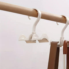 3pc Beige Plastic Bag Hook Rotatable Purse Storage Rack