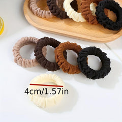 10pcs Soft Towel Cloth Hair Tie Seamless Hair Rope Elastic Ponytail Holder