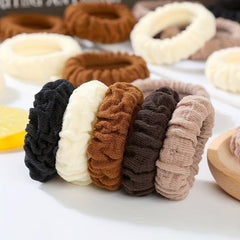 10pcs Soft Towel Cloth Hair Tie Seamless Hair Rope Elastic Ponytail Holder