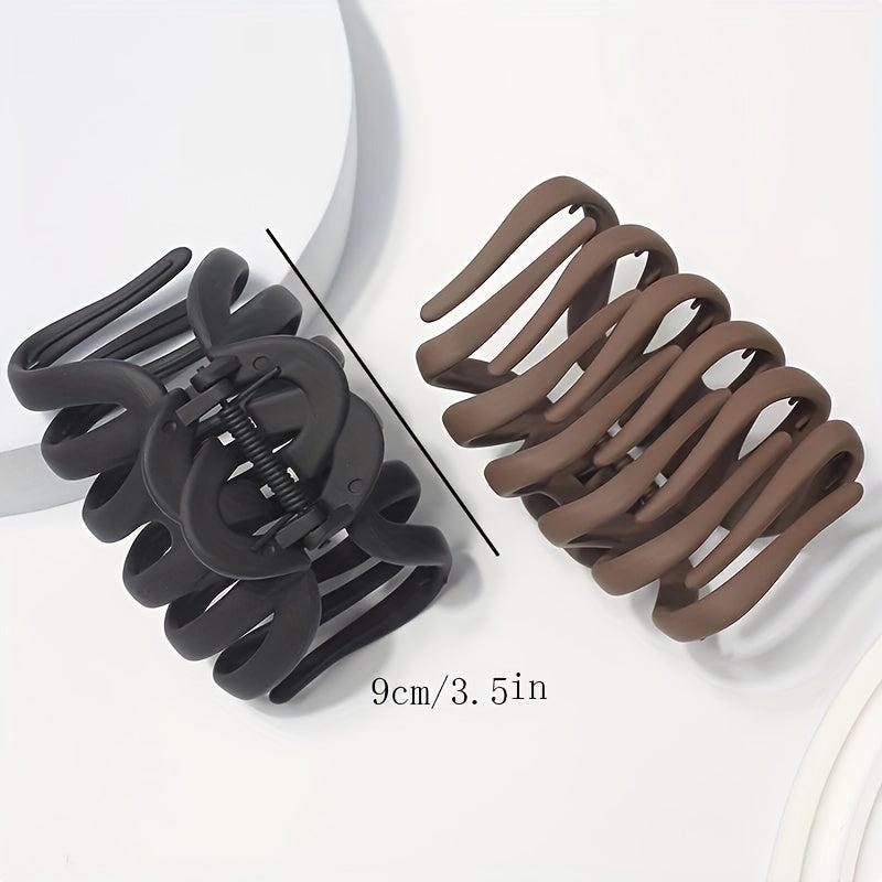 2pcs Women's Hair Claw Hair Clips Retro Shark Claw Large Size Back Head Hair