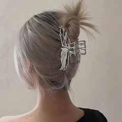 Irregular Liquid Metal Hair Grab Back Head Plate Clip