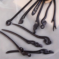 1PC Ebony Hairpin Chinese Classic Hairpin Pin Head Decoration