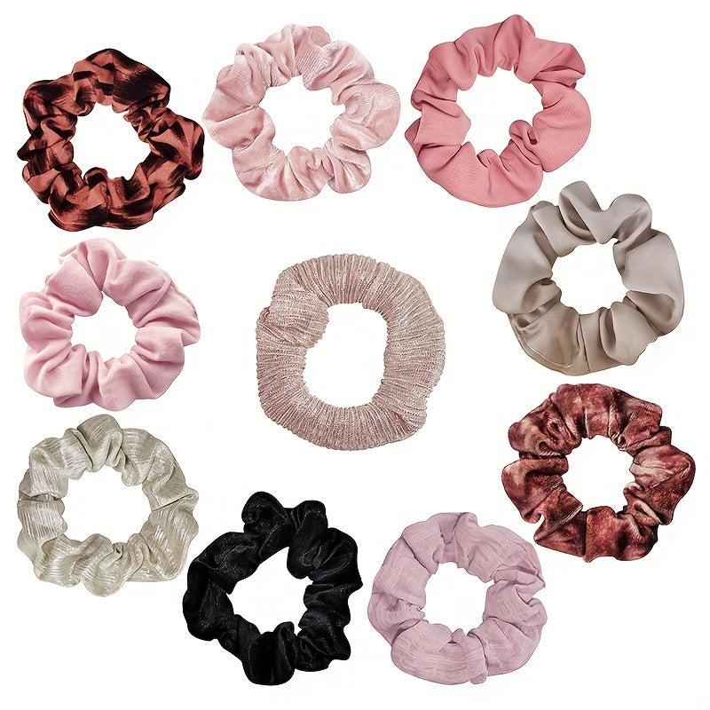 10 Pink Elastic Hair Ties All-match Hair Rope for Women Girls
