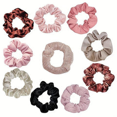 10 Pink Elastic Hair Ties All-match Hair Rope for Women Girls