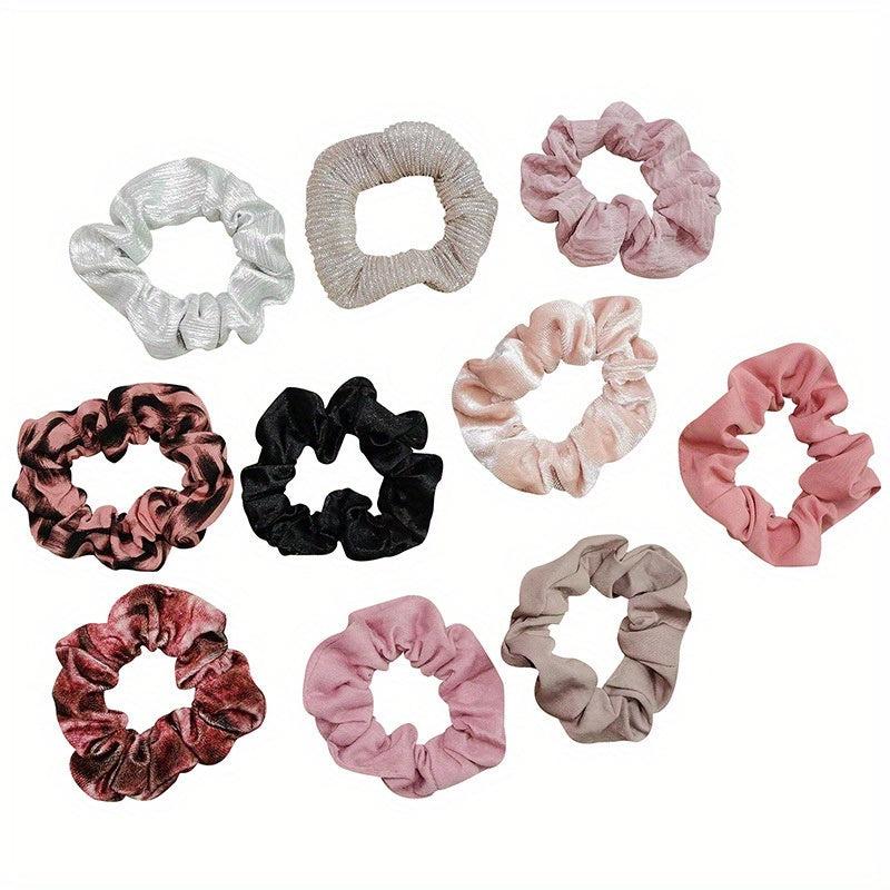 10 Pink Elastic Hair Ties All-match Hair Rope for Women Girls