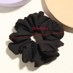 Solid Hair Scrunchies Soft Fabric Fit Curly Fine Thick Hair