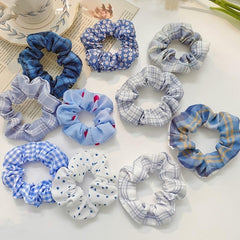 10pcs Floral Fabric Hair Scrunchies for Women Girls Sleep Soft