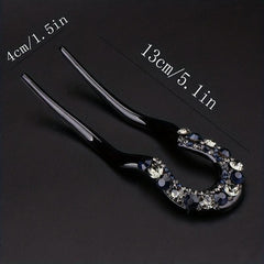 Rhinestone Insert Hairpin U-shaped Hairpin Women's Side Clip Updo Headwear