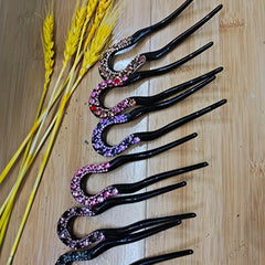 Rhinestone Insert Hairpin U-shaped Hairpin Women's Side Clip Updo Headwear