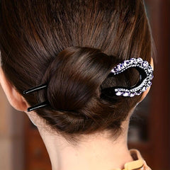 Rhinestone Insert Hairpin U-shaped Hairpin Women's Side Clip Updo Headwear