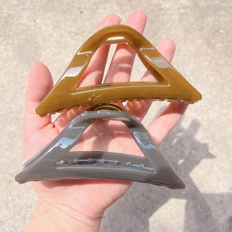 6 Pcs Glossy Triangle Hollow Hair Claw for Women