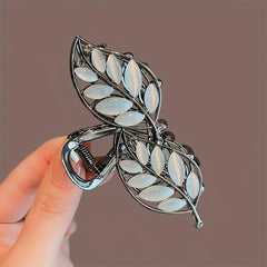 Opal Hair Claw Headwear for Women Leaf Shape Hair Clip