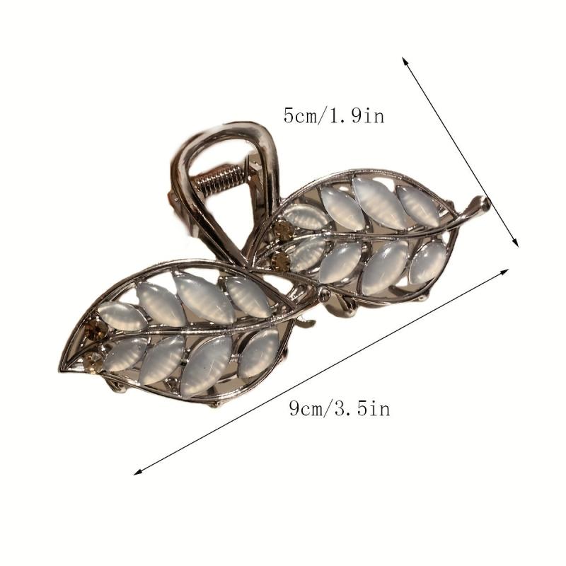 Opal Hair Claw Headwear for Women Leaf Shape Hair Clip