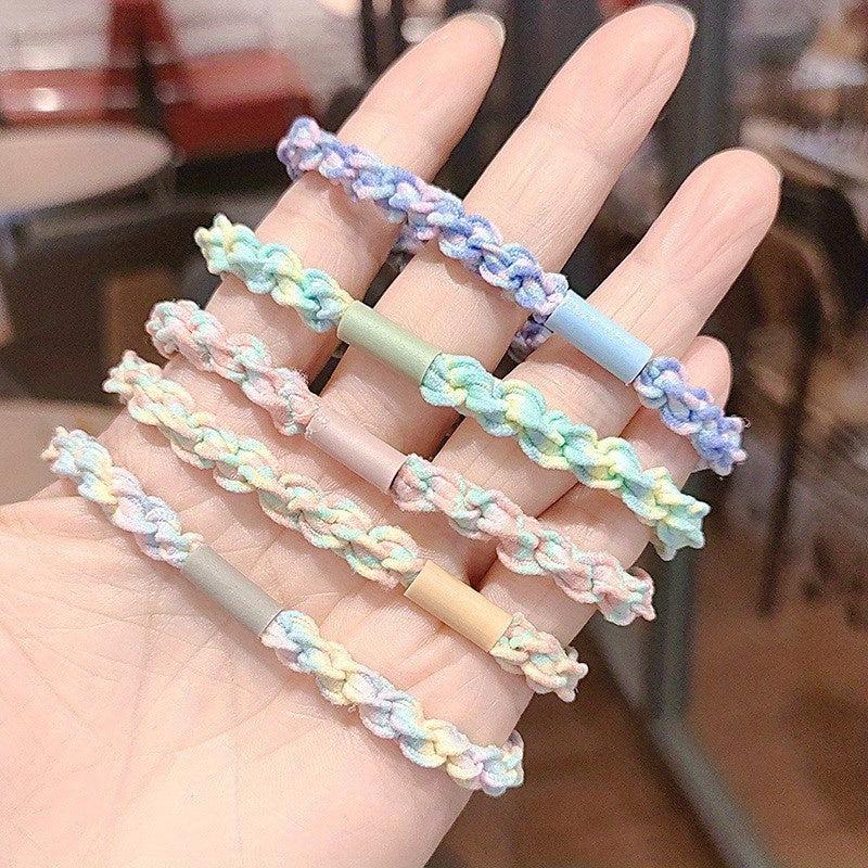 5pcs Braided Hair Tie Non Slip Hair Rope Ponytail Holder