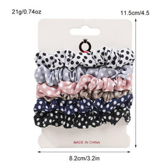 6pcs Velvet Satin Hair Tie Scrunchie Set for Women Girls