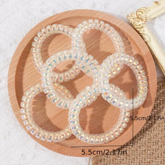 6pcs Clear Spiral Hair Ties No Crease Hair Bands
