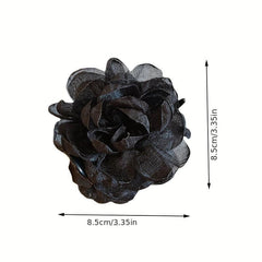 Flower Mesh Hair Claw Ponytail Clip Sweet Retro Hair Claw for Women