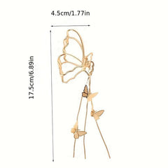 Metal Butterfly Tassel Hair Claw Clip Non Slip Strong Hold Grip Hair Jaw Clip