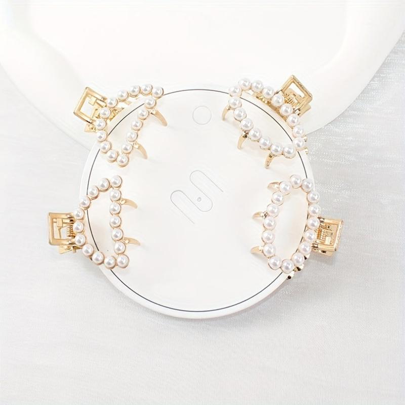 Faux Pearl Hollow Hair Claw Side Clip Set Women Hair Accessories