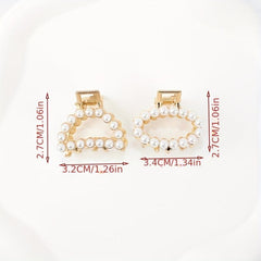 Faux Pearl Hollow Hair Claw Side Clip Set Women Hair Accessories