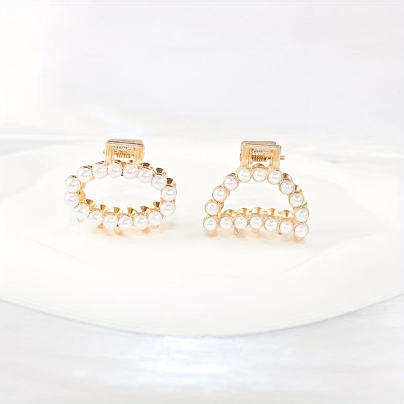 Faux Pearl Hollow Hair Claw Side Clip Set Women Hair Accessories