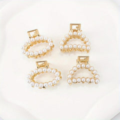 Faux Pearl Hollow Hair Claw Side Clip Set Women Hair Accessories