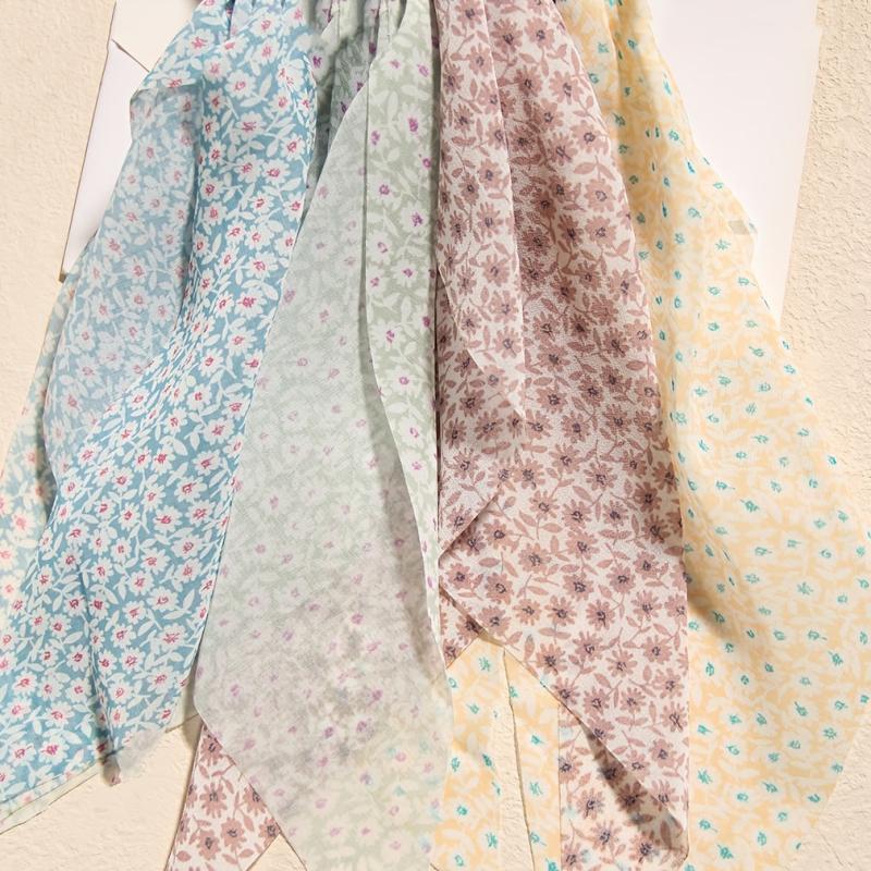 4pcs Vintage Floral Elastic Hair Ties