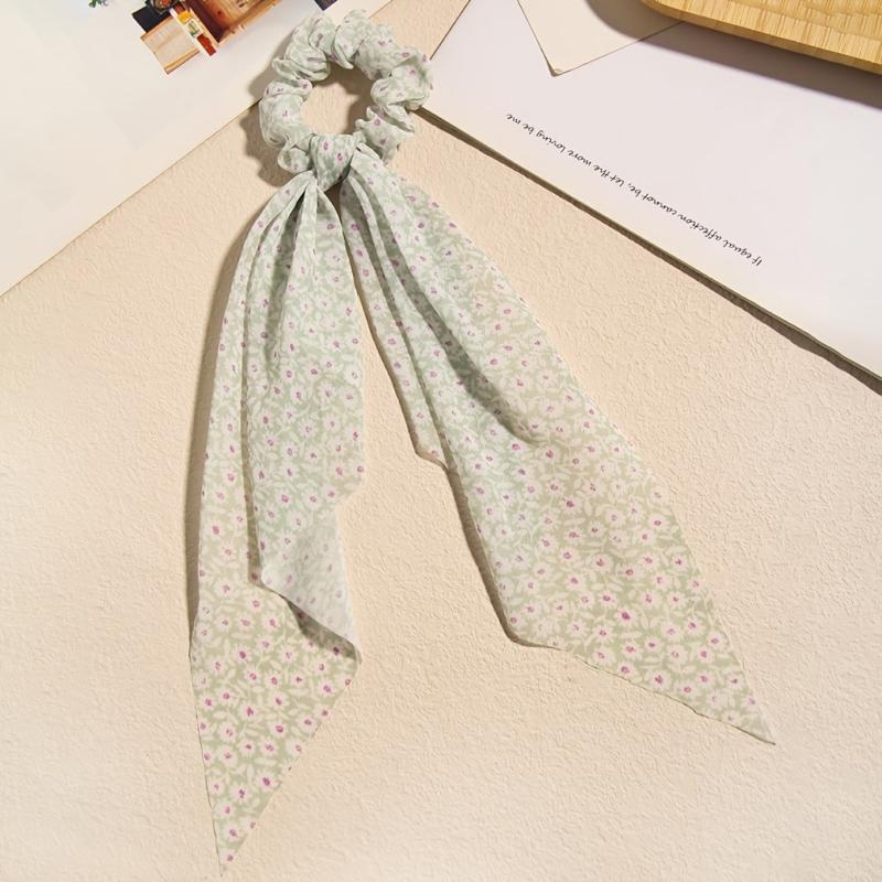 4pcs Vintage Floral Elastic Hair Ties