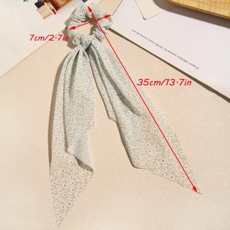 4pcs Vintage Floral Elastic Hair Ties