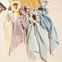 4pcs Vintage Floral Elastic Hair Ties