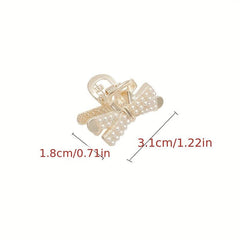 Small Faux Pearl Hair Claw Side Clip Bangs Clip