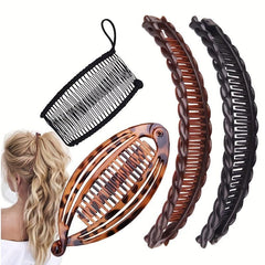 Leopard Pattern Hair Comb Ponytail Holder Hair Claw