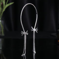 Rhinestone Tassel Headband with Long Tassel for Women