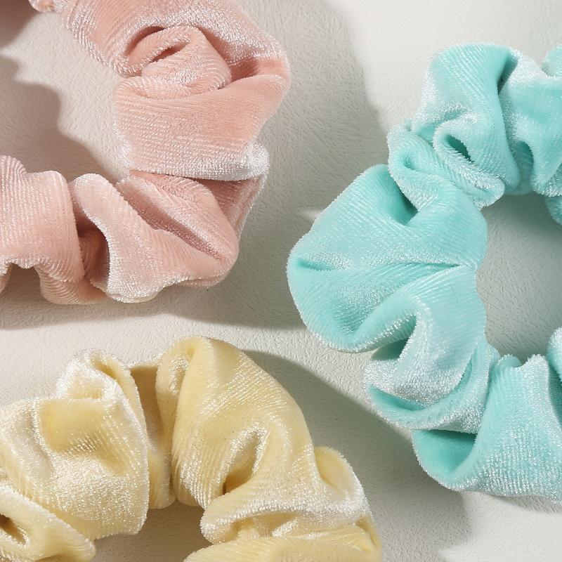 6pcs Bunny Ear Hair Ties Scrunchies With Bow For Girls