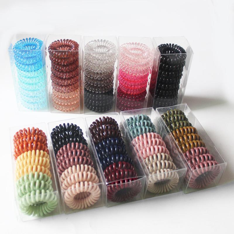 9 Pcs Spiral Hair Ties For Women Girls Colorful Hair Rope Accessories
