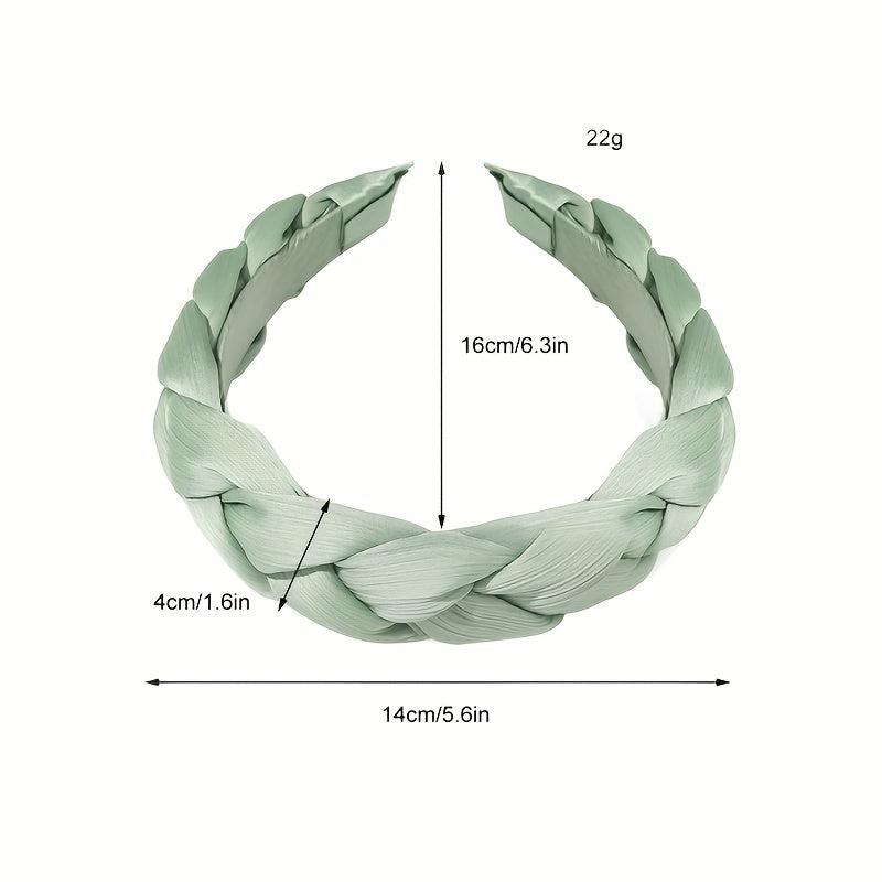 Vintage Fabric Twist Braided Hairband Solid Hair Hoop For Women Girls