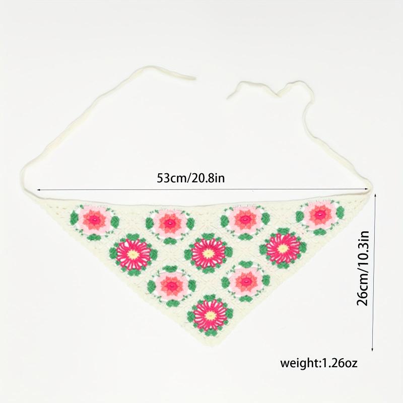 Sweet Flower Crochet Triangle Scarf Headband Hair Accessories