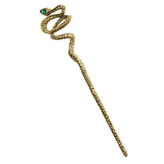 Snake Shape Crystal Hairpin Retro Metal Hair Stick Ponytail Holder