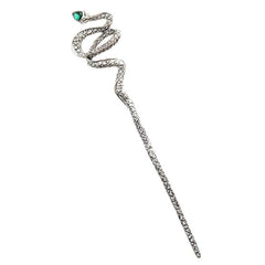 Snake Shape Crystal Hairpin Retro Metal Hair Stick Ponytail Holder