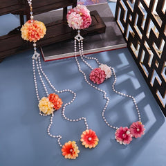Chinese Style Waist Accessories Hanfu Pearl Tassel Silk Flower