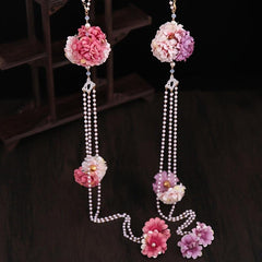 Chinese Style Waist Accessories Hanfu Pearl Tassel Silk Flower