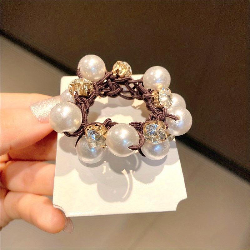 Faux Pearl Head Tie Female Hair Rope Headdress