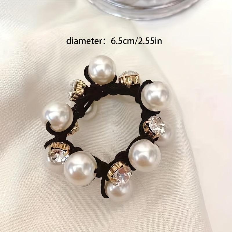 Faux Pearl Head Tie Female Hair Rope Headdress