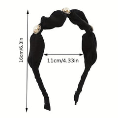 Faux Pearl Satin Hair Band Female Headband Hair Accessories