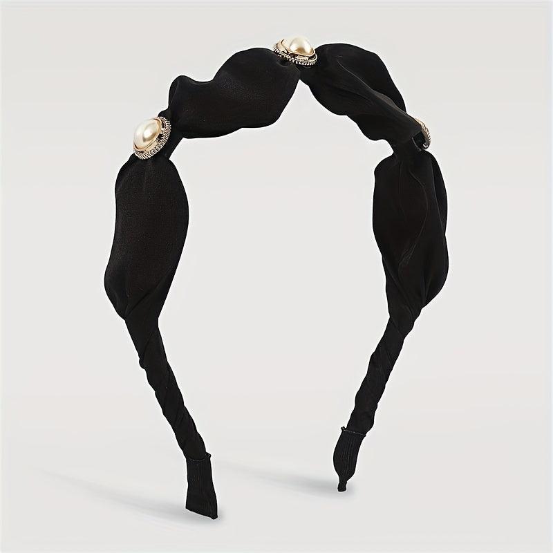 Faux Pearl Satin Hair Band Female Headband Hair Accessories